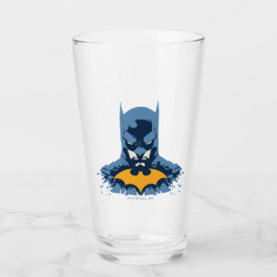 Batman gooide de buis door met gouden Logo Glas