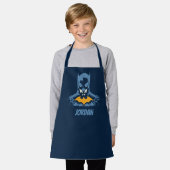 Batman gooide de buis door met gouden Logo Schort (Gedragen)