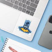 Batman gooide de buis door met gouden Logo Sticker (Laptop met iPhone)