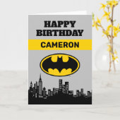 Batman - Gotham City | Geboortedag Kaart (Gele Bloem)