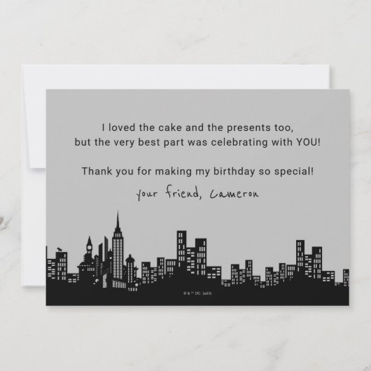 Batman Gotham City | Merci d'anniversaire (Dos)