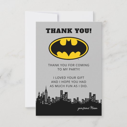 Batman Gotham City | Merci pour votre anniversaire (Devant)