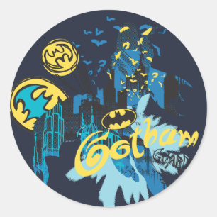 Batman Gotham Guardian Notitieboek Sketch Ronde Sticker