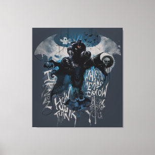 Batman Graffiti Graphic - ik weet hoe je denkt Canvas Afdruk