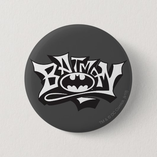 Batman | Graffiti Name Logo Ronde Button 5,7 Cm (Voorkant)