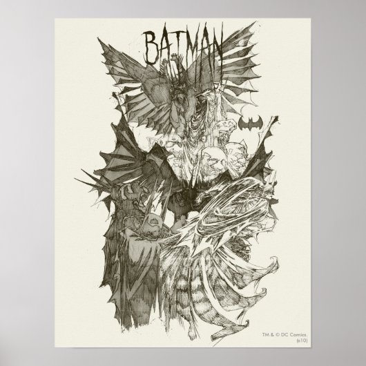 Batman Graphic Novel Pencil Schets Poster (Voorkant)