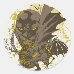 Batman  Grunge Portret Ronde Sticker