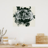 Batman Grunge Splatter Sketch Poster (Keuken)