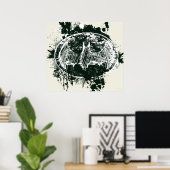 Batman Grunge Splatter Sketch Poster (Thuiskantoor)