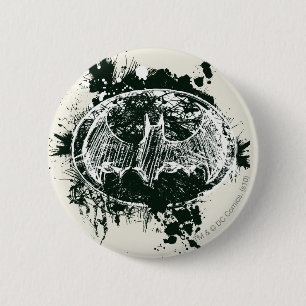Batman Grunge Splatter Sketch Ronde Button 5,7 Cm