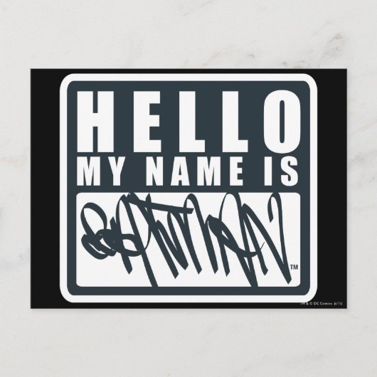 Batman | Hallo Mijn naam is Batman Logo Briefkaart (Voorkant)