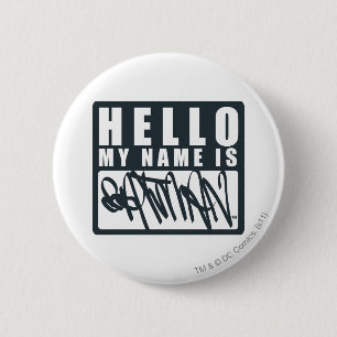 Batman Hallo Mijn naam is Batman Logo Ronde Button 5,7 Cm