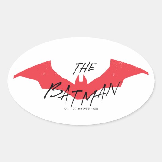 Batman Handwritten Bat Logo Ovale Sticker (Voorkant)