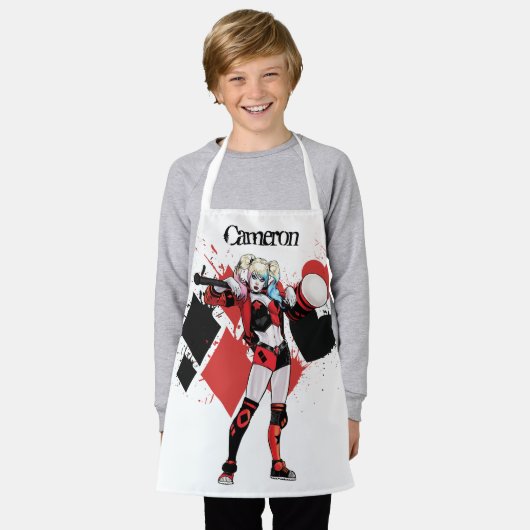 Batman | Harley Quinn Hearts & Diamonds Splatter Schort (Gedragen)