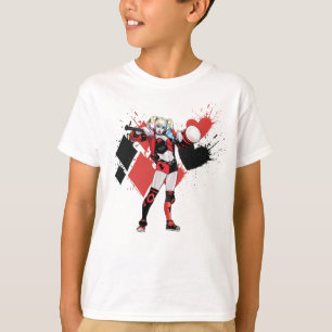 Batman   Harley Quinn Hearts & Diamonds Splatter T-shirt