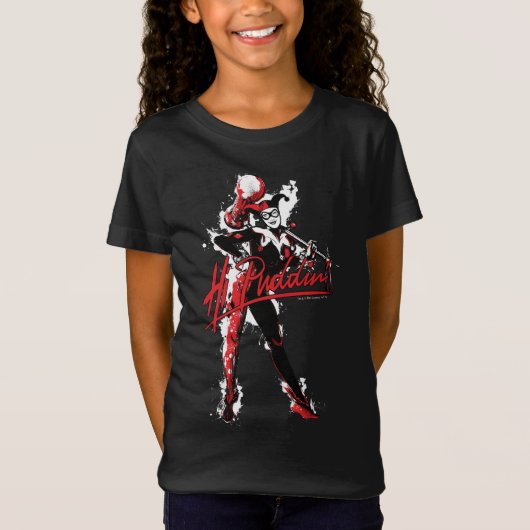 Batman | Harley Quinn "Hi Puddin" Ink Art T-shirt (Voorkant)