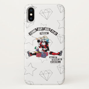 Batman   Harley Quinn "kom uit en speel Puddin" iPhone X Hoesje