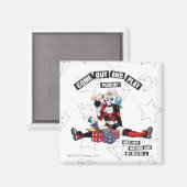Batman | Harley Quinn "kom uit en speel Puddin" Magneet (Voorkant / Achterkant)