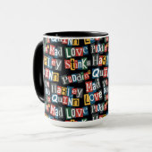 Batman | Harley Quinn Ransom Note Style Patroon Mok (Voorkant links)