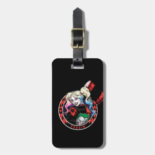 Batman Harley Quinn Winking with Mallet Bagagelabel