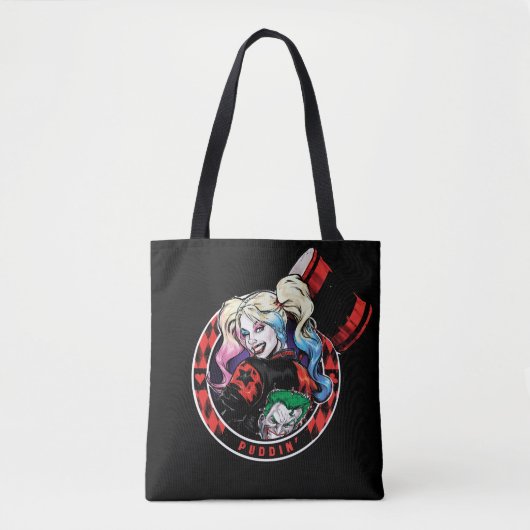 Batman | Harley Quinn Winking with Mallet Tote Bag (Voorkant)
