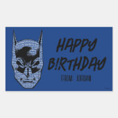 Batman Head Mantra PRETTIGE FEESTDAGEN | Rechthoekige Sticker (Voorkant)