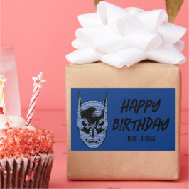 Batman Head Mantra PRETTIGE FEESTDAGEN | Rechthoekige Sticker