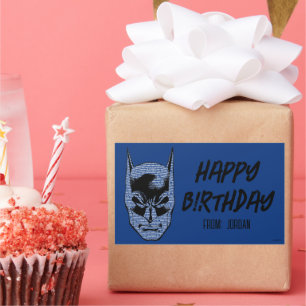 Batman Head Mantra PRETTIGE FEESTDAGEN   Rechthoekige Sticker