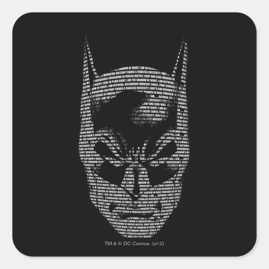 Batman Head Mantra Vierkante Sticker (Voorkant)