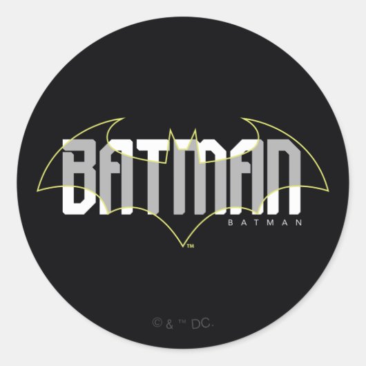 Batman Hi-Tech Naam Graphic Ronde Sticker (Voorkant)