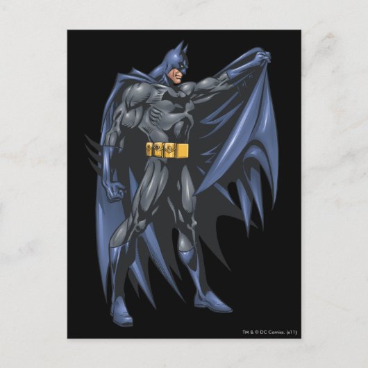 Batman houdt cape-side briefkaart (Voorkant)