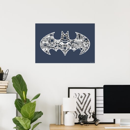 Batman Icon Doodle Art Poster (Thuiskantoor)