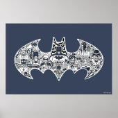 Batman Icon Doodle Art Poster (Voorkant)