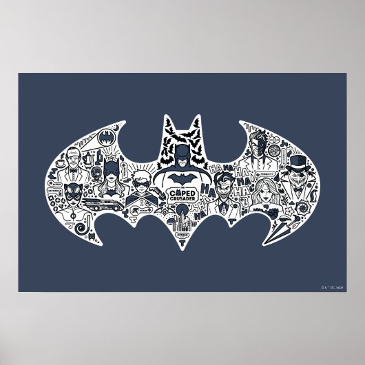 Batman Icon Doodle Art Poster (Voorkant)