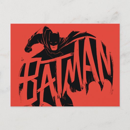 Batman Ink Brush-naam Briefkaart (Voorkant)