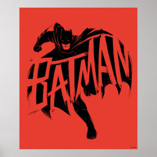 Batman Ink Brush-naam Poster