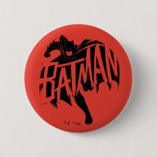 Batman Ink Brush-naam Ronde Button 5,7 Cm (Voorkant)
