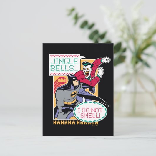 Batman | Jingle Bells, ik ruik niet. Feestdagenkaart (Staand voorkant)