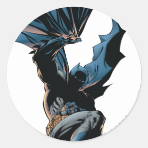 Batman Jumping Down Action Shot Ronde Sticker