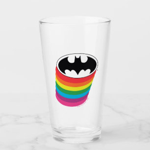Batman Layered Rainbow Logo Glas