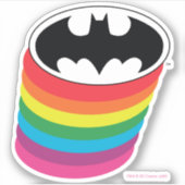 Batman Layered Rainbow Logo Sticker (Voorkant)