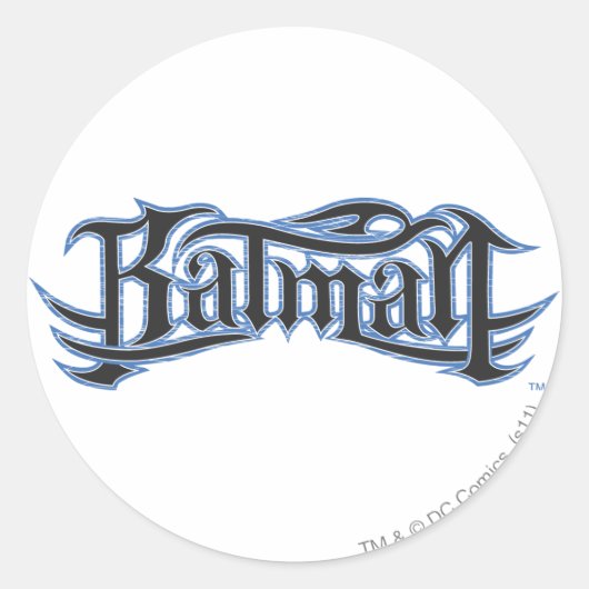 Batman | Logo blauwe letters Ronde Sticker (Voorkant)