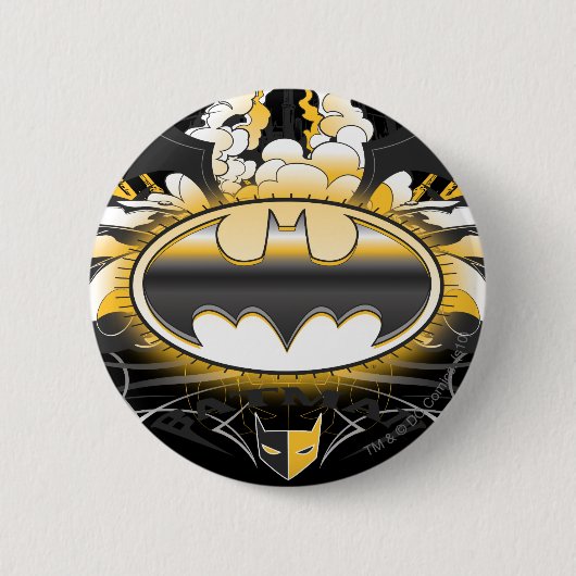 Batman Logo met auto's Ronde Button 5,7 Cm (Voorkant)