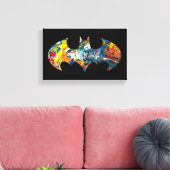 Batman Logo Neon 80's Graffiti Canvas Afdruk (Insitu (Woonkamer))