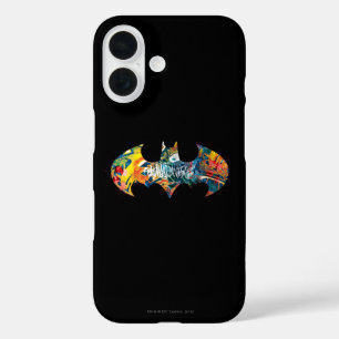 Batman Logo Neon/80s Graffiti iPhone 16 Hoesje