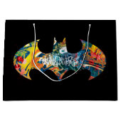Batman Logo Neon/80s Graffiti Large Cadeauzakje (Voorkant)
