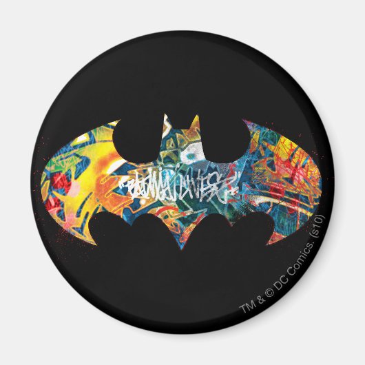 Batman Logo Neon/80s Graffiti Magneet (Voorkant)
