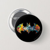 Batman Logo Neon 80's Graffiti Ronde Button 5,7 Cm (Voorkant /achterkant)