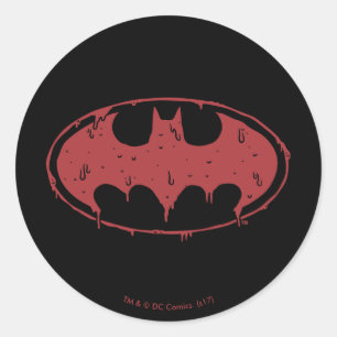 Batman   Logo Oozing Red Bat Ronde Sticker