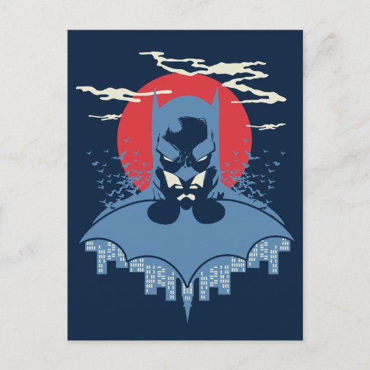 Batman Lune Rouge Avec Carte Postale Logo (Devant)